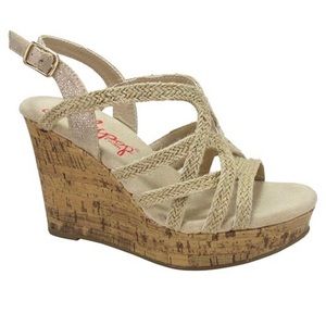 Jellypop natural color wedge sandals